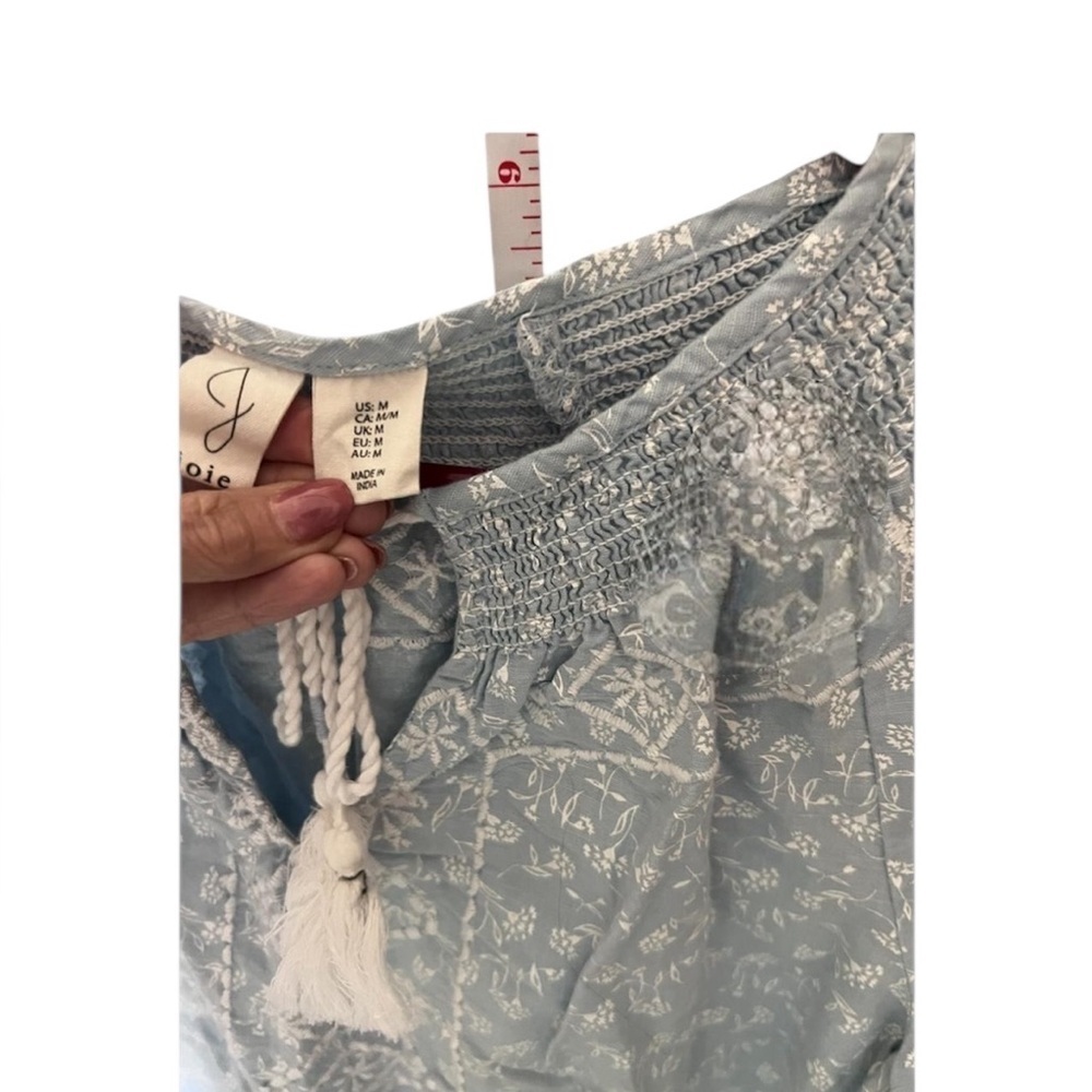 Joie Light Blue and White Floral Blouse - Picture 4 of 5